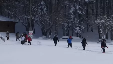 Bolu’da Doğa Tutkunları Karla Kaplı Parkurda Yürüdü