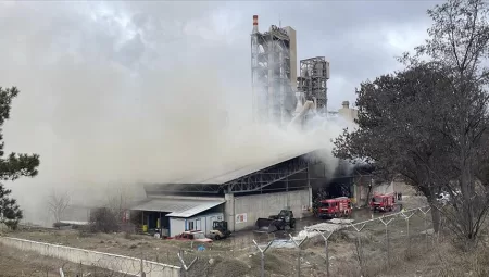 Eskişehir’de Çimento Fabrikasında Yangın! Ekipler Müdahale Ediyor
